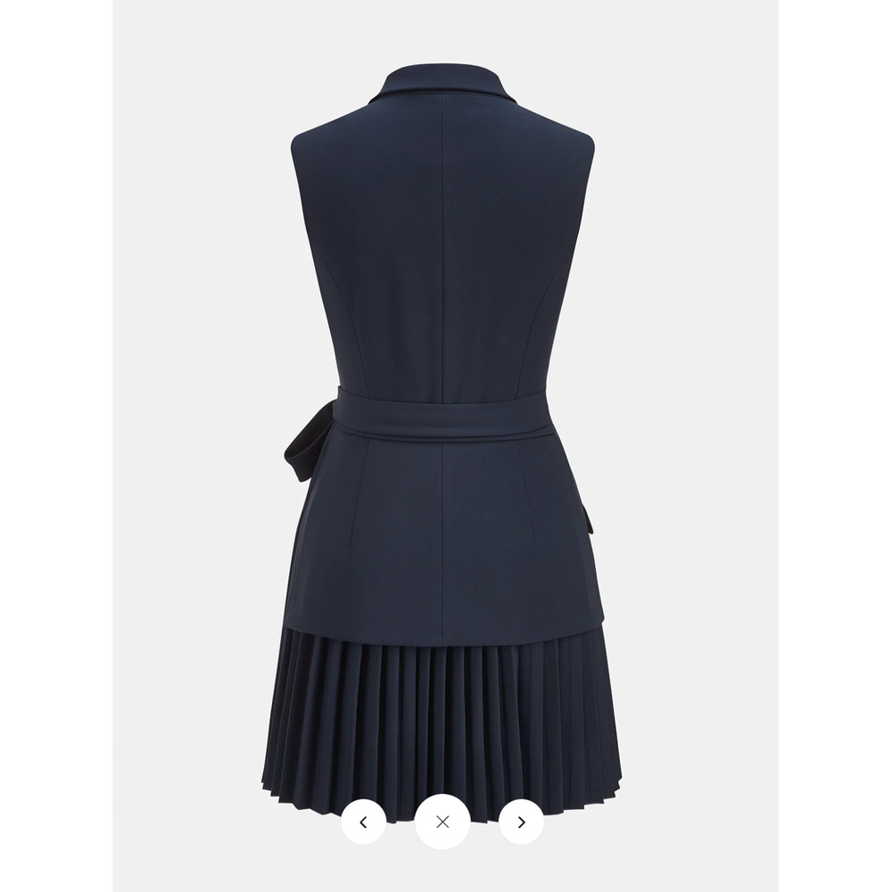 Copied - NWT Commense Belted Pleated Sleeveless Blazer Dress Sz M - Picture 4 of 6